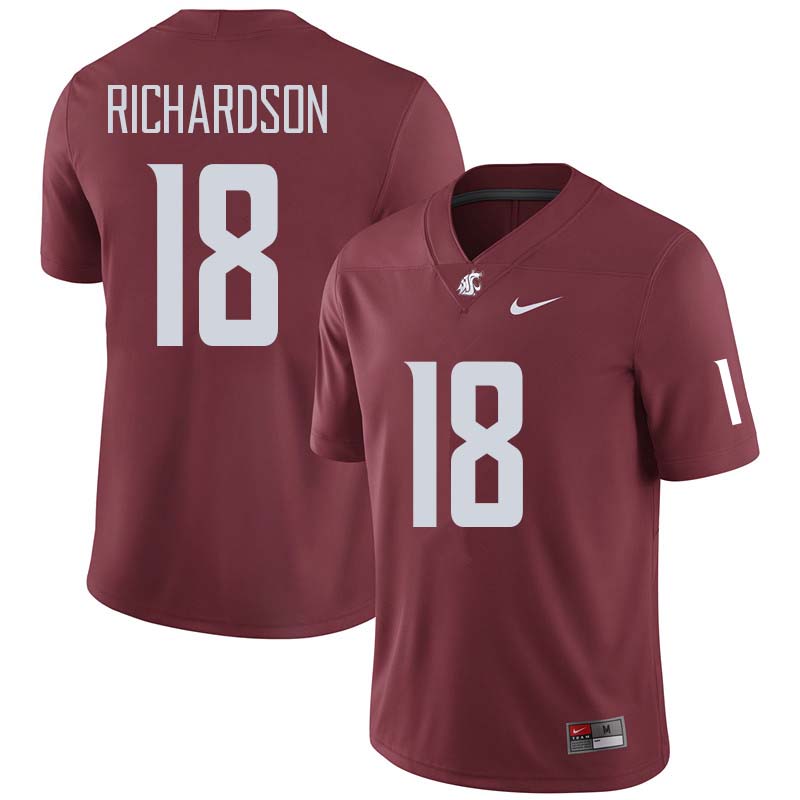 Men #18 Dymund Richardson Washington State Cougars College Football Jerseys Sale-Crimson - Click Image to Close